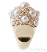 Pearl Diamond Matelasse Ring