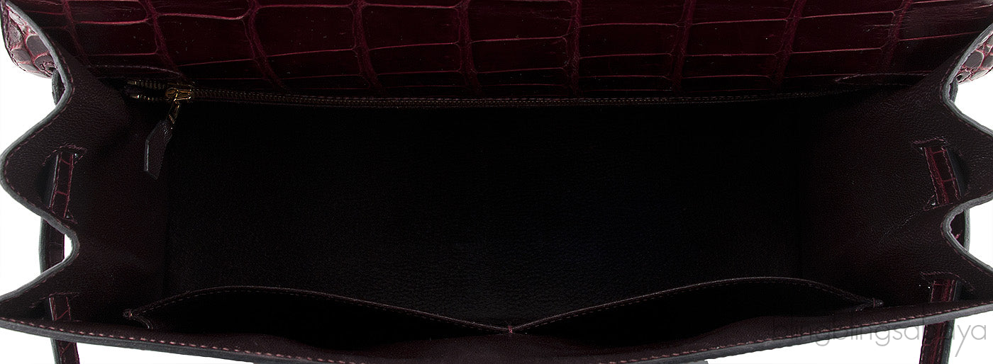 Kelly 35 Sellier Bordeaux Porosus