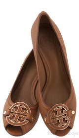 Brown Peep Wedge Heels