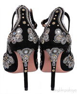 Aquazzura Black Embellished Jaipur Pumps