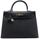 Kelly 35 Black Sellier Epsom GHW