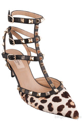 Leopard Pony Hair Rockstuds Pumps
