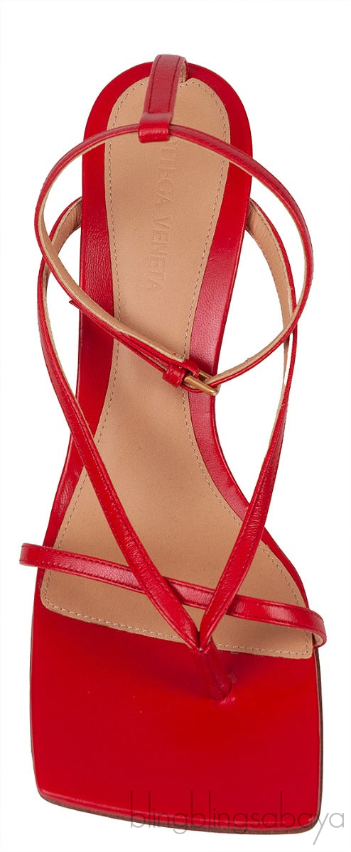 Red Stretch Leather Sandals