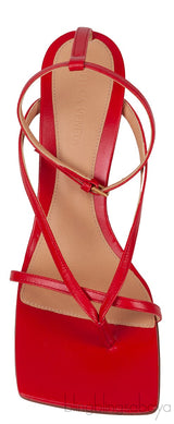 Red Stretch Leather Sandals