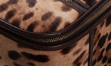 Leopard Pony Hair Large Luggage Trolley