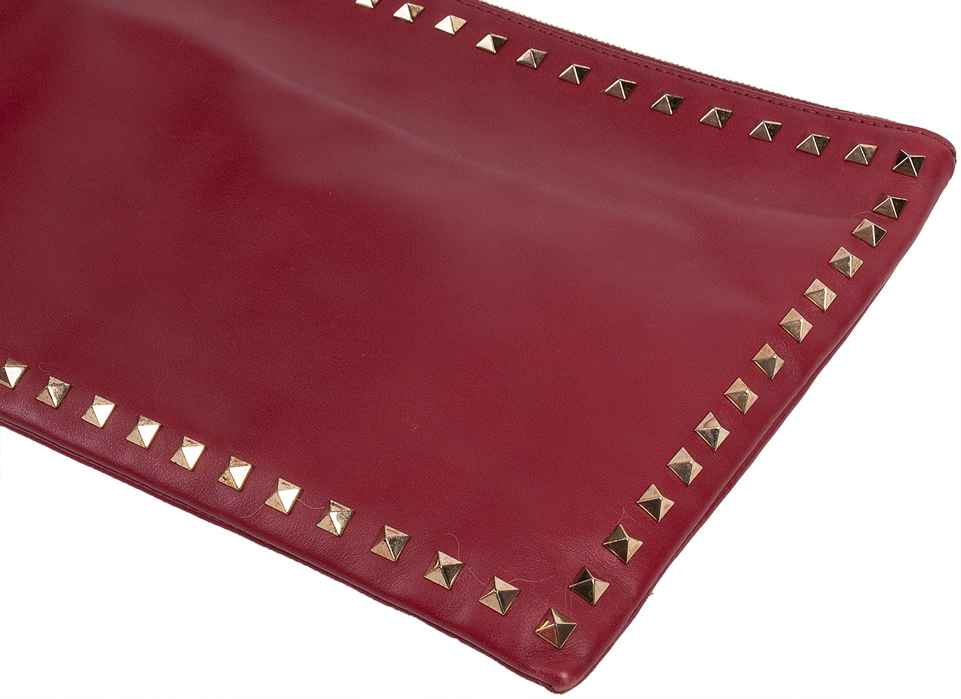 Dark Red Rockstud Large Clutch