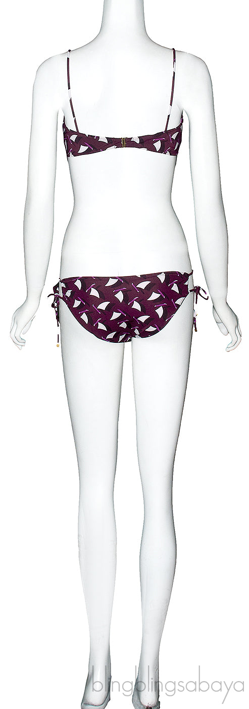 Sailboat Print Violet Bikini & Top