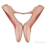 Beige Rose Round Toe Pumps