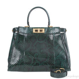 Fendi Peekaboo Medium Green Python Bag