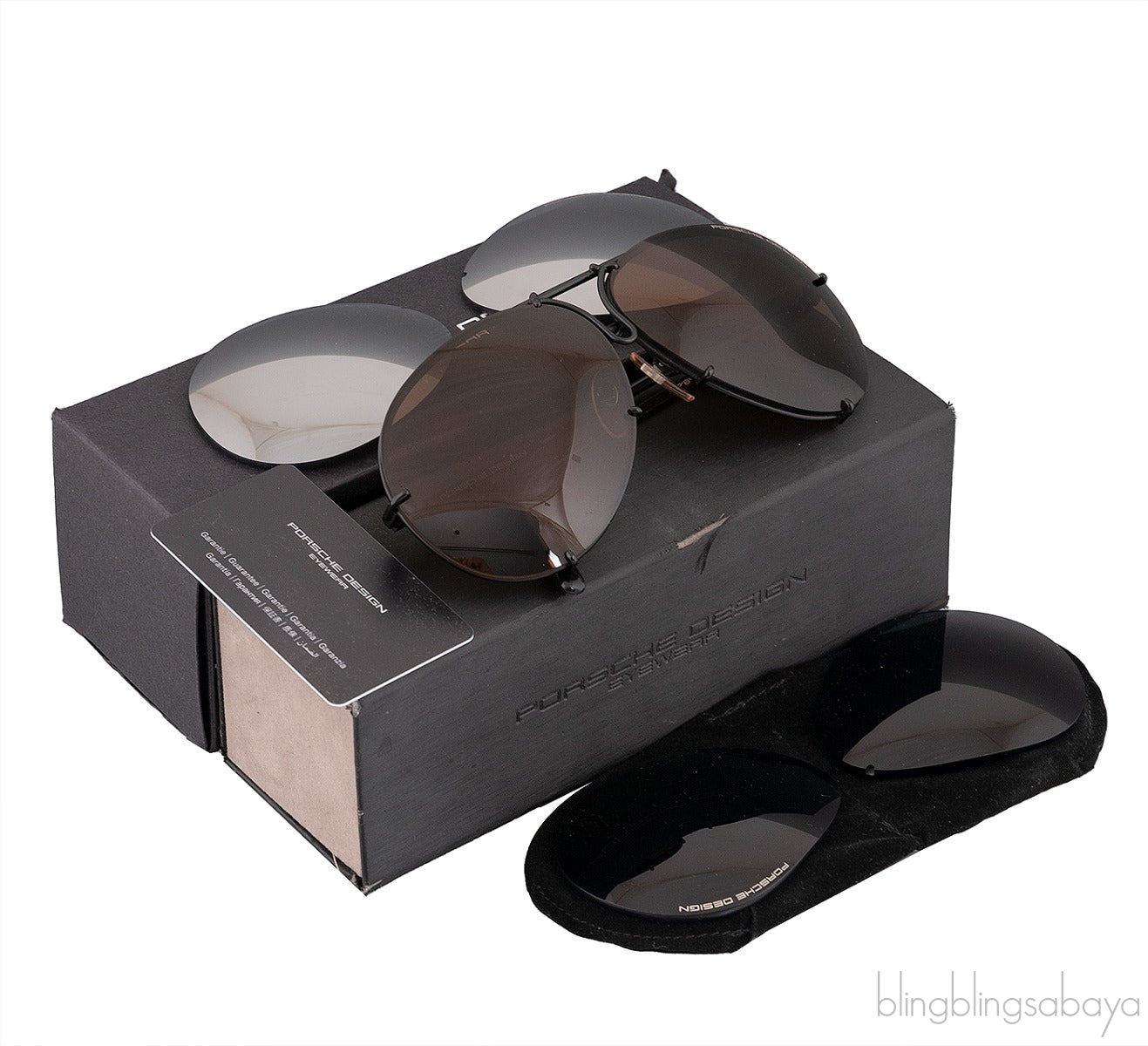 P8478 Aviator Black Sunglasses