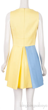 Yellow & Blue Sleeveless Mini Dress