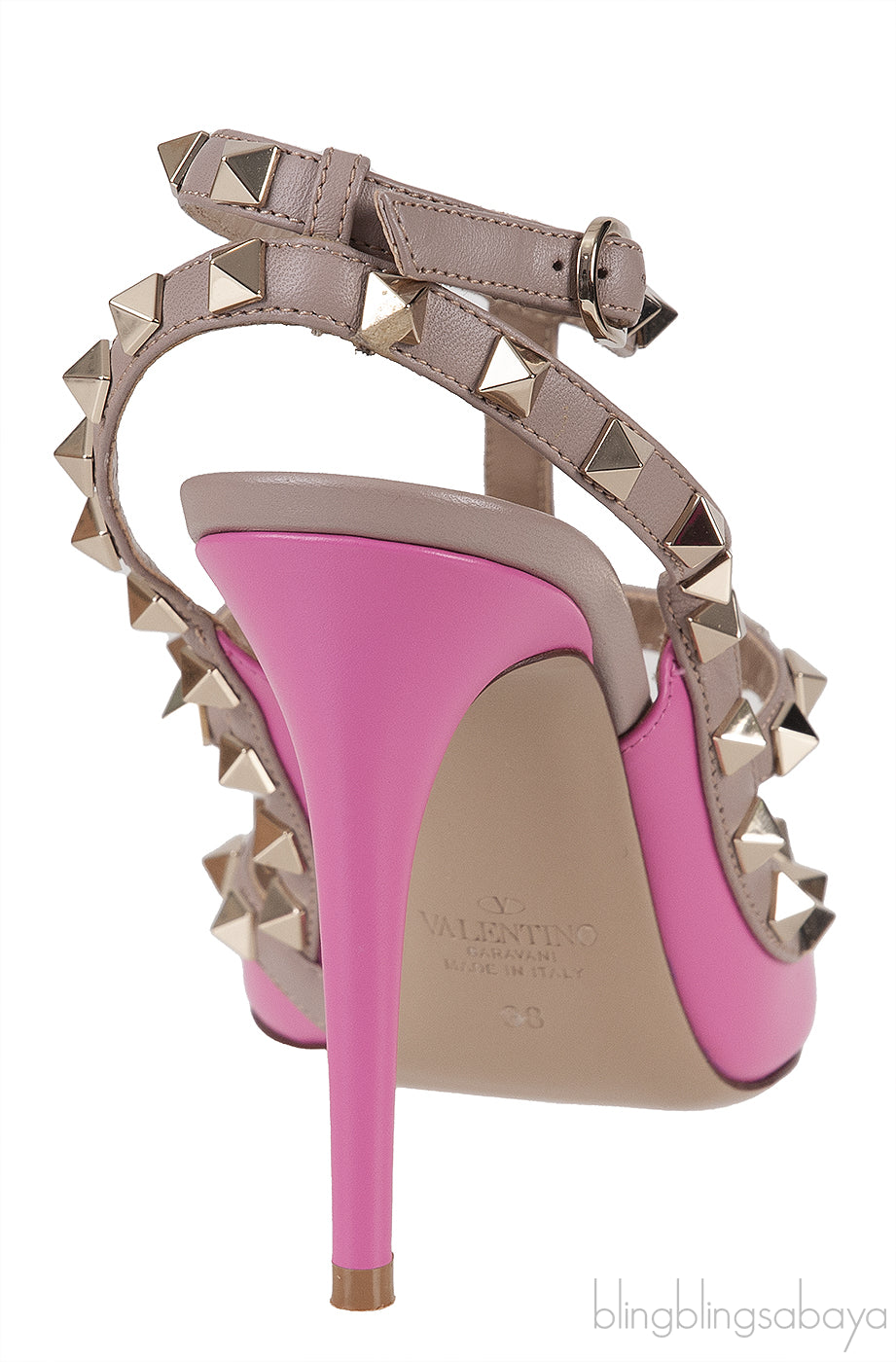 Pink Rockstud Pointed Toe Heels