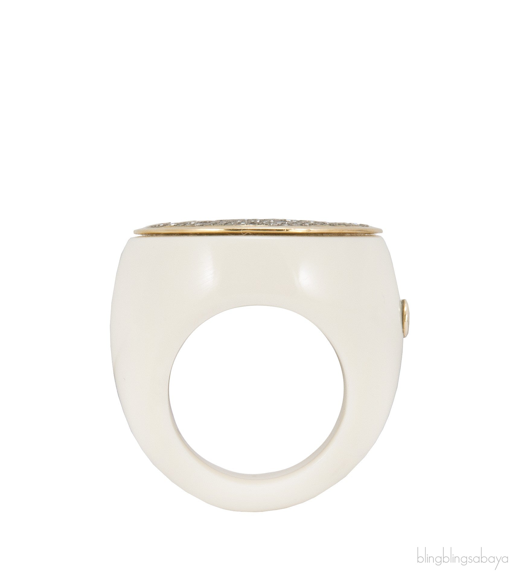 14kt Backlite & Diamond Ring