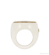 14kt Backlite & Diamond Ring
