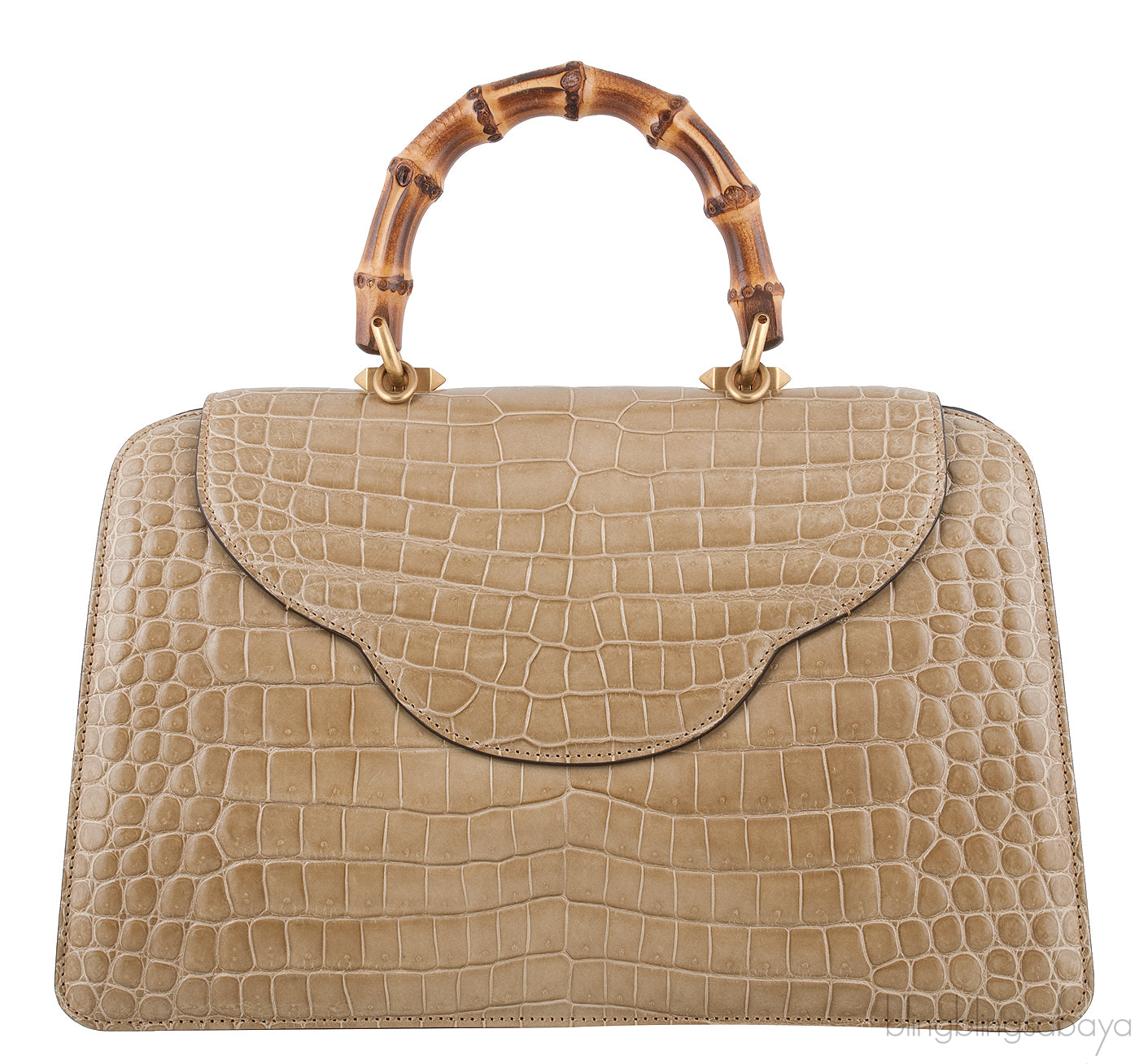 Thiara Bamboo Handle Crocodile Bag