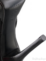 Black Leather Pointed Toe Boots