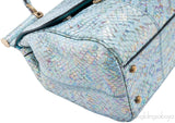 Miss Sicily Blue Watersnake Flap Bag