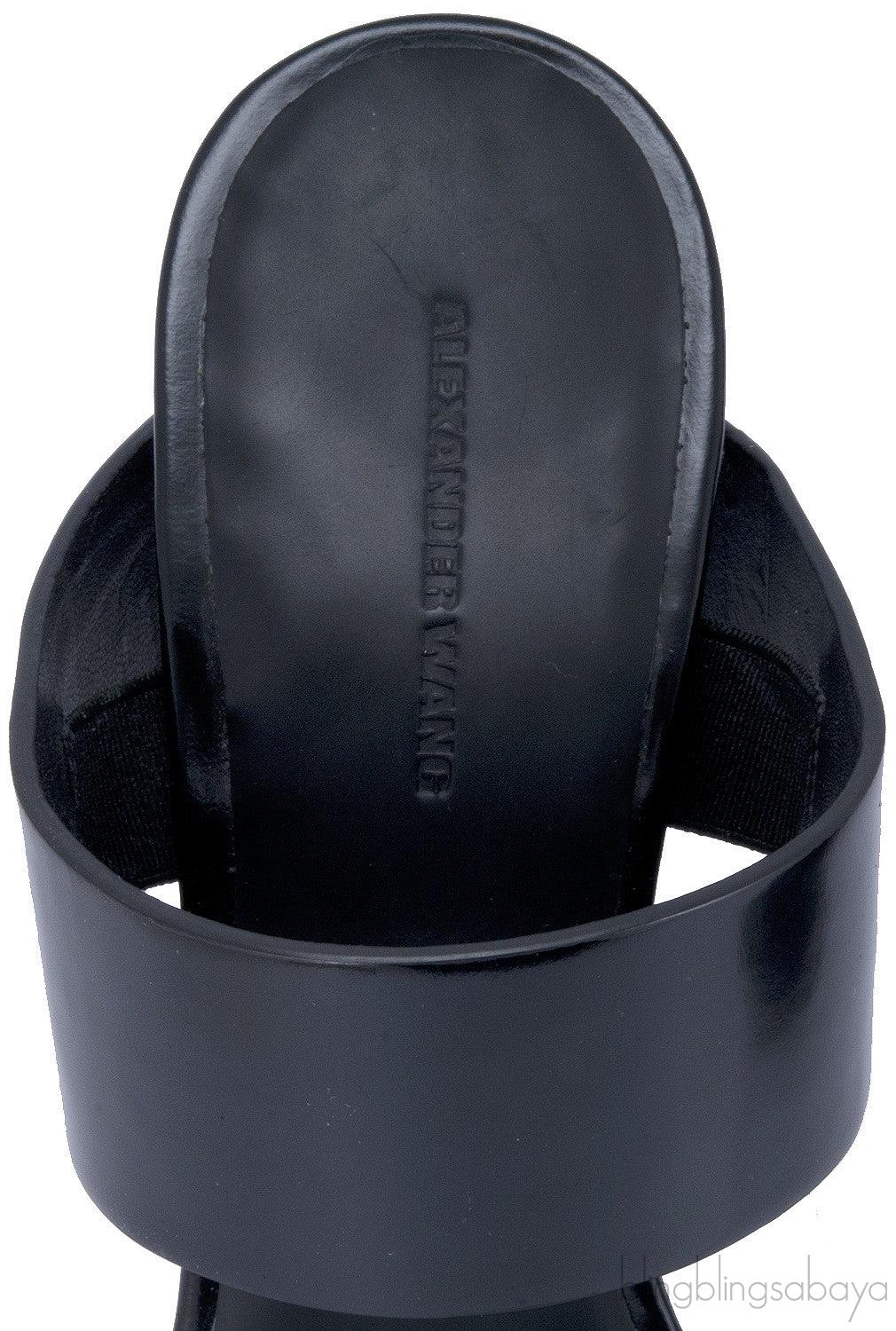 Black Glossed Leather Mules