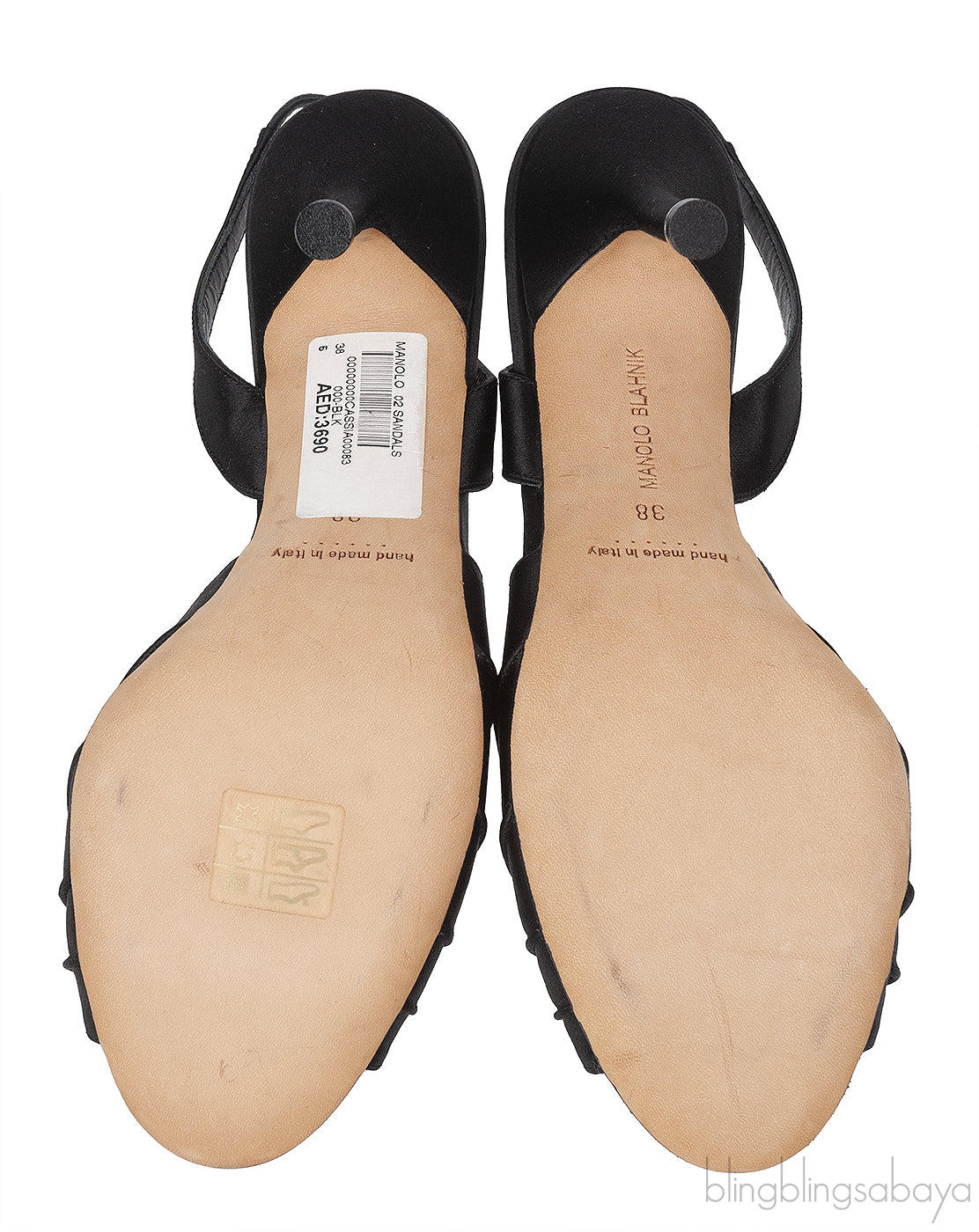 Manolo Blahnik Cassia Black Peep Slingback Pump