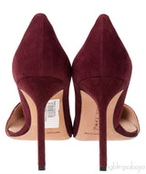 Burgundy Suede Pointed Heels