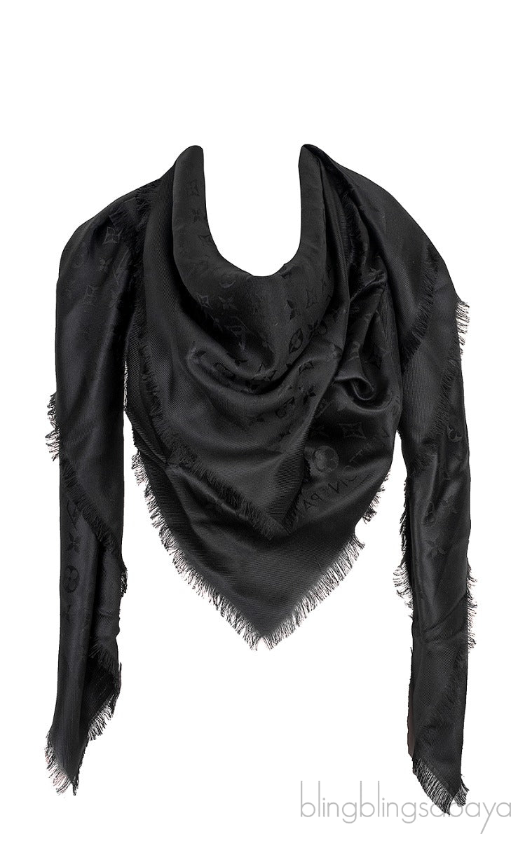 Black Classique Monogram Shawl