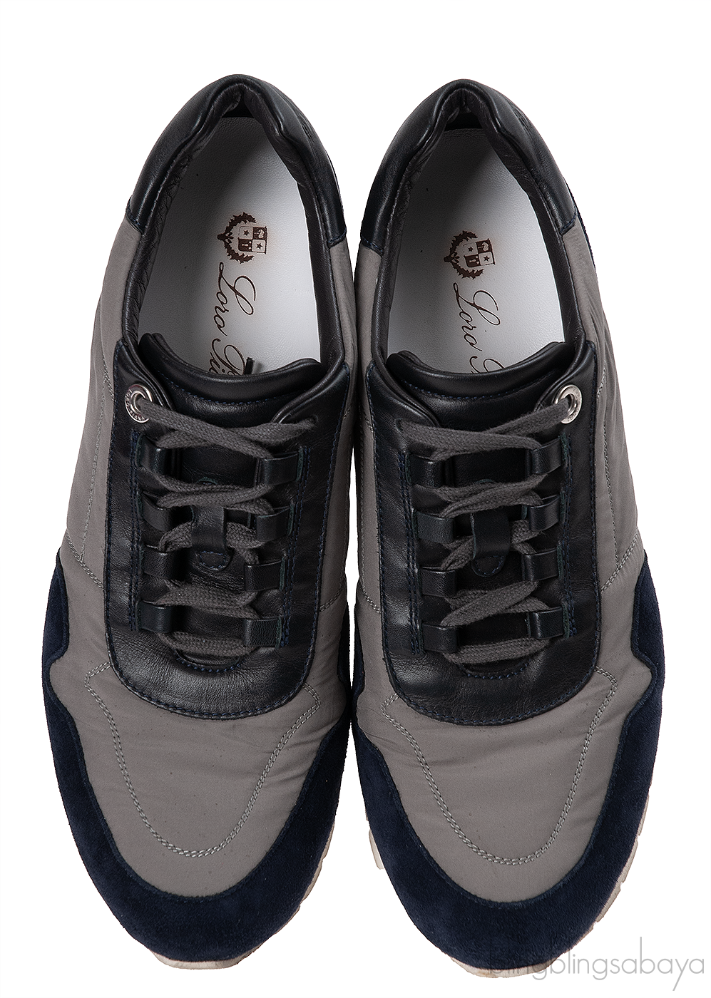 Loro Piana My Wind Microfibre & Suede Blue Sneakers
