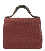 Tri-color Leather Top Handle Bag