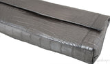 Nancy Gonzalez Grey Fold-Over Crocodile Clutch