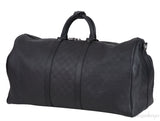 Louis Vuitton Black Damier Infini Leather Keepall Bandouliere 55 Bag