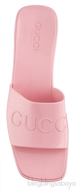 Pastel Pink Rubber Slide Sandals