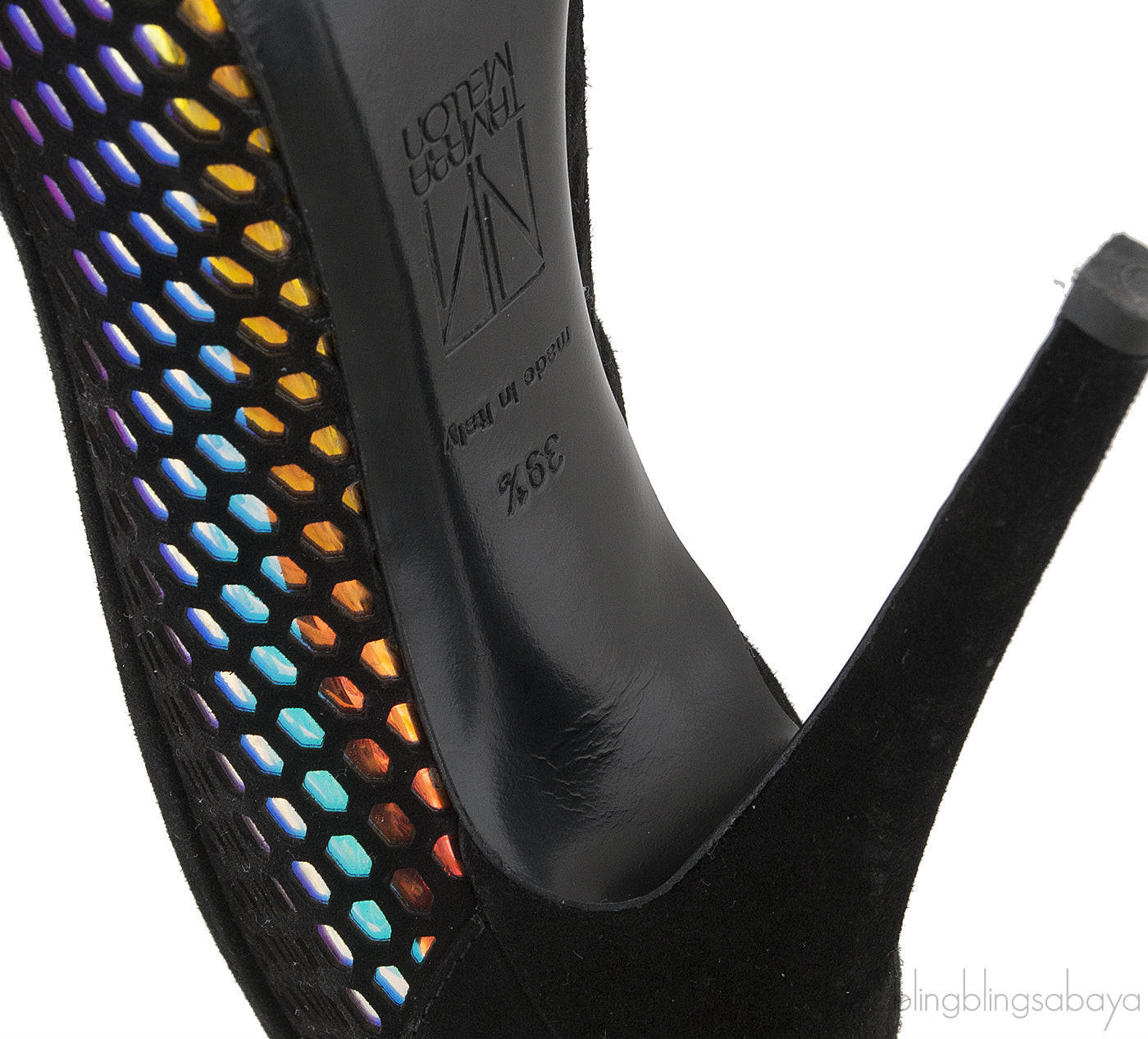 Metallic Gold Perforated Heels
