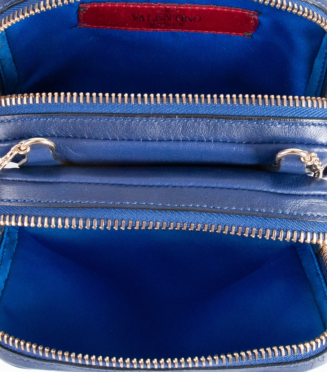 Valentino Garavani Blue Micro Rockstud Shoulder Bag