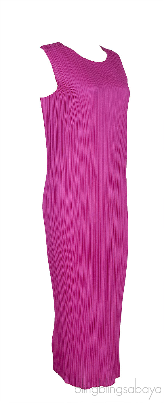 Fuchsia Sleeveless Midi Dress