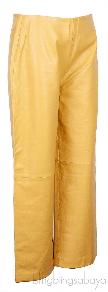 Yellow Leather Trouser