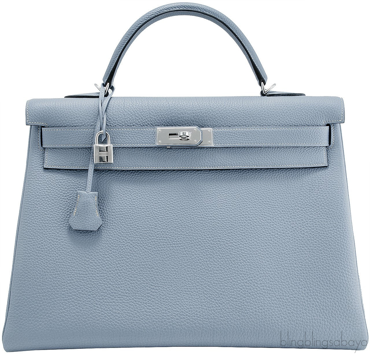 Kelly 40 Blue Lin Togo Retourne