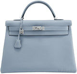 Kelly 40 Blue Lin Togo Retourne