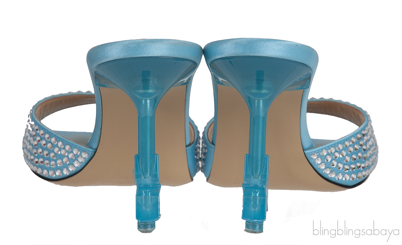 Ocean Blue Crystal Embellished Star Mules