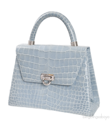 Cesare Furs Blue Gray Crocodile Handbag