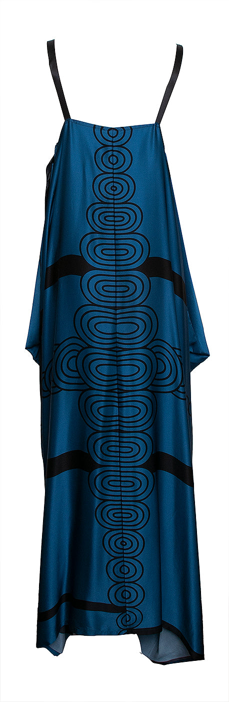 Kitty Draped Printed Silk-Satin Maxi Dress