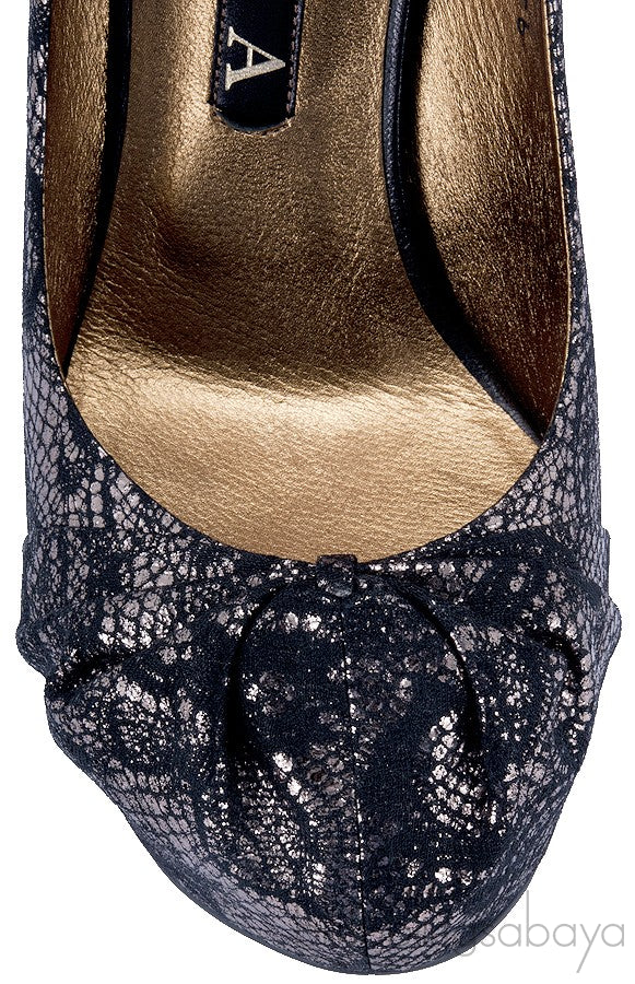 Black Metallic Gold Claire Hoodie Pump