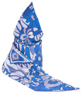 Blue Floral Printed Twilly