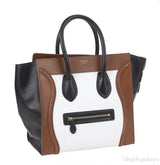 Celine Tri-color White Black & Brown Mini Luggage
