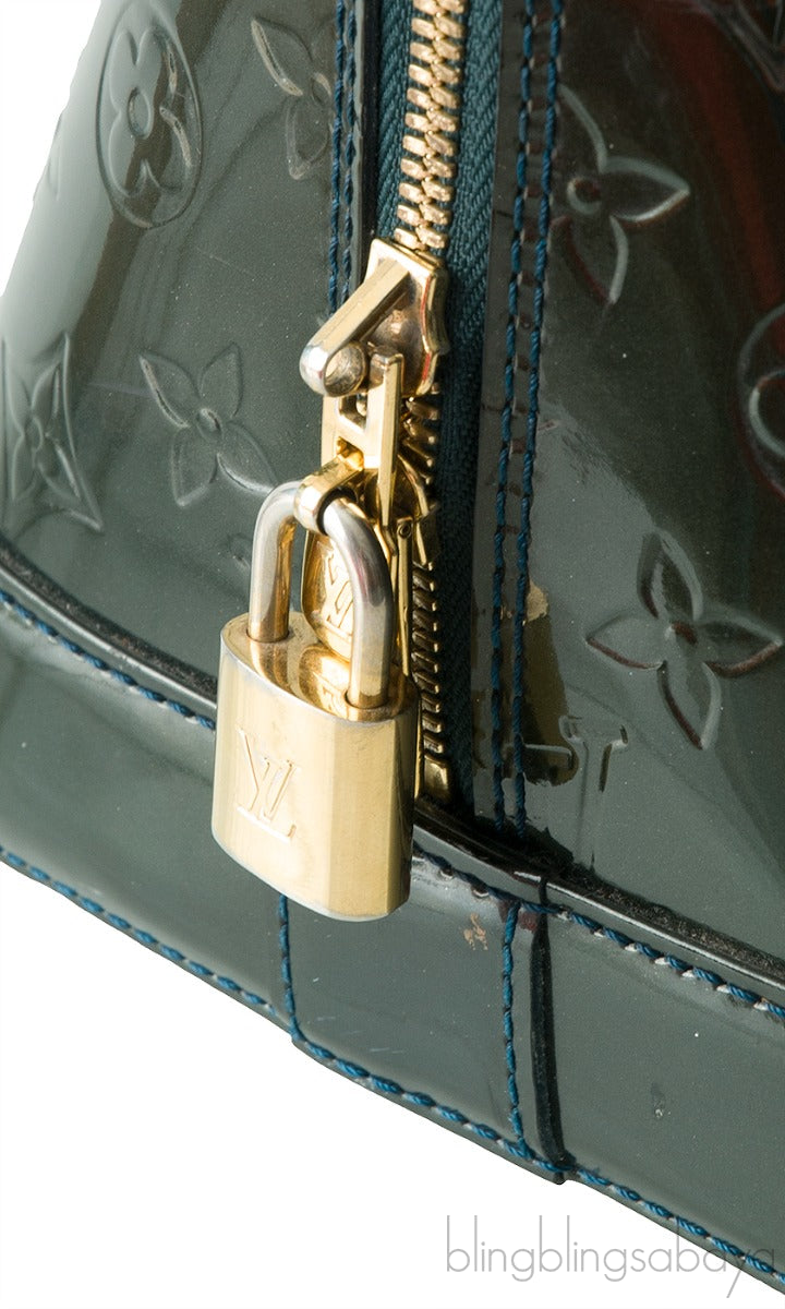 Louis Vuitton Alma Monogram Vernis Dark Green GM