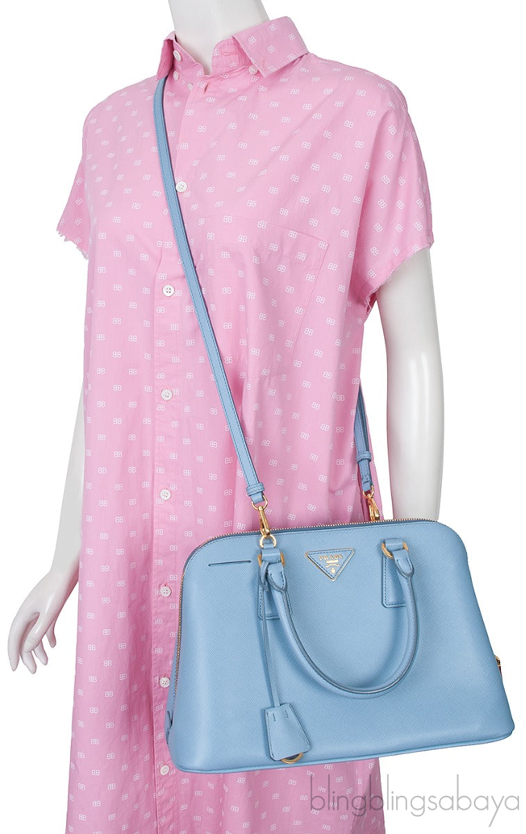 Light Blue Bowler Medium Bag