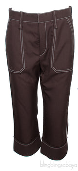 Brown Top & Crop Pants