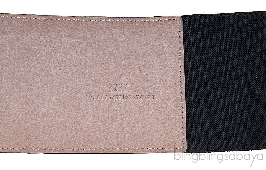 Black Patent Elastic Wide Belt