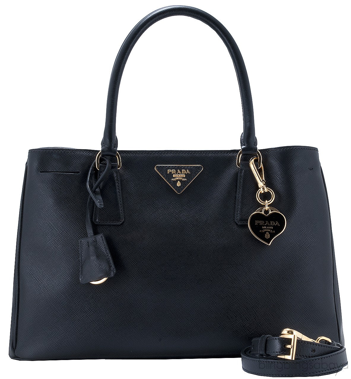 Black Saffiano Lux Leather Tote
