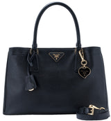 Black Saffiano Lux Leather Tote