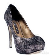 Black Metallic Gold Claire Hoodie Pump