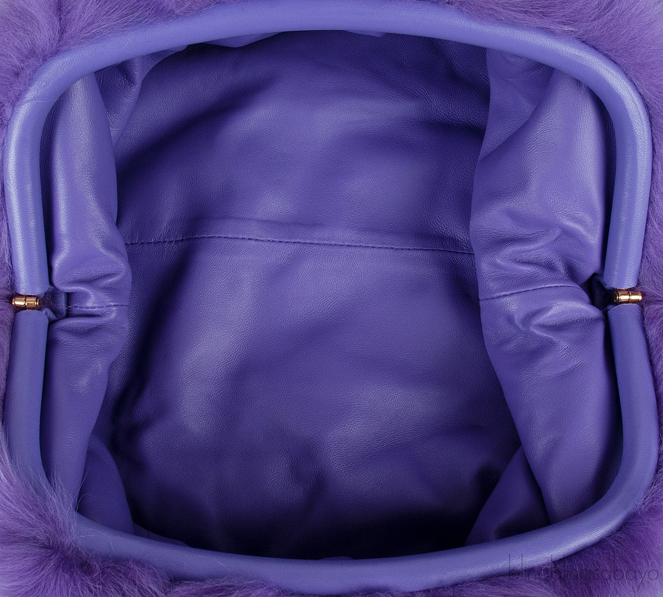 Purple Shearling Pouch